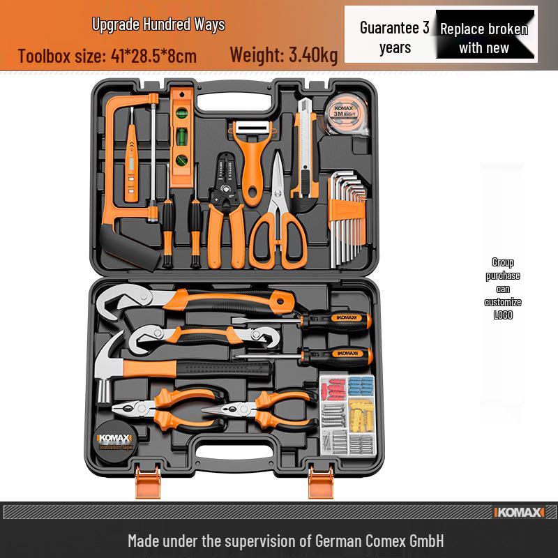 Multifunctional Household Toolbox Set: Complete Electrician & Car Repair Kit.