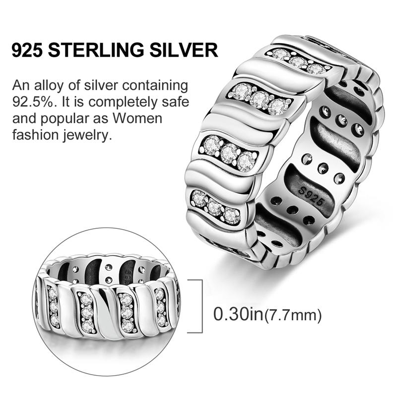 New 925 Silver Rings Zircon Sparkling CZ Rings Rings For Women Original Wedding Fine Jewelry Accessories Gifts