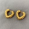 Korean Style Metal Heart Twist Hoop Earrings - Trendy and Elegant Net Red Design