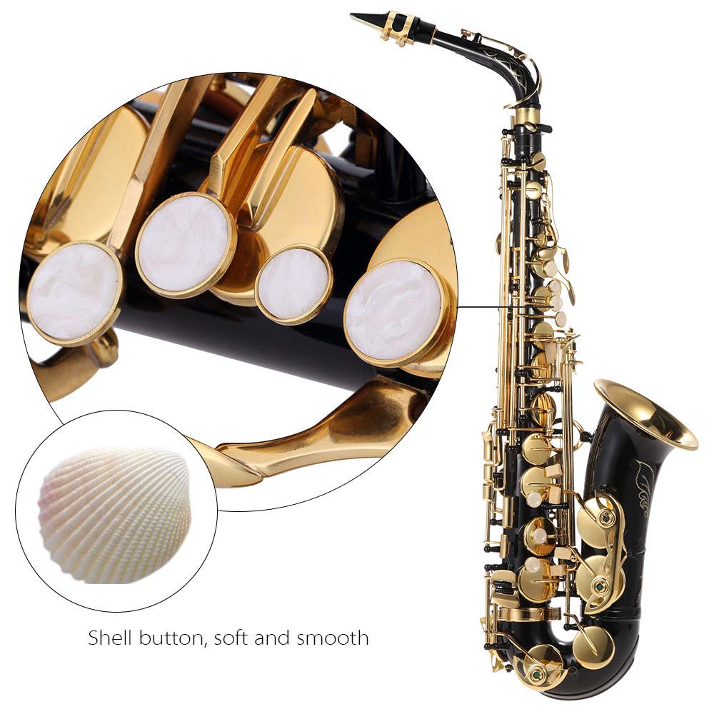 Eb Alto Saxophone Brass Lacquered Gold E Flat Sax 82Z Key Type Woodwind Instrument with Cleaning