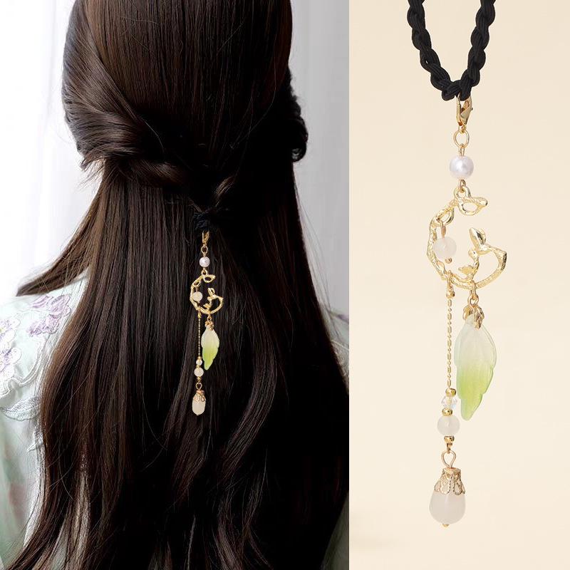 

Vintage Tassel Elastic Hair Tie – Versatile Chinese-Style Ponytail and Bun Accessory