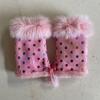 Plush Leopard Print Gloves Thicken Wrist Warmers Faux Rabbit Hair Warm Fingerless Mittens  Winter
