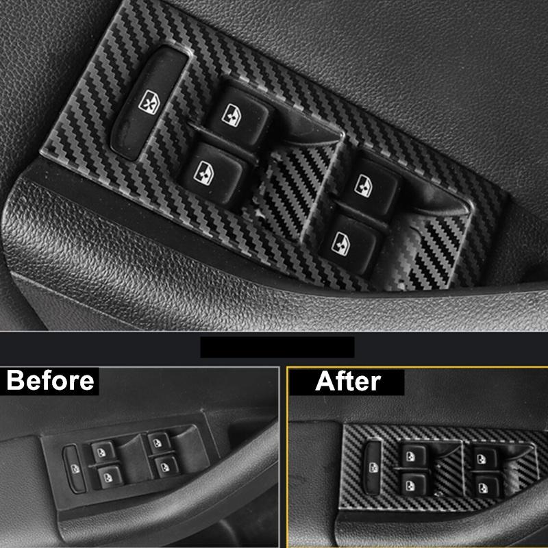 Für Skoda Octavia/RS 2015 ~ 2019 Zubehör LHD 8 teile/los Auto Innen Fenster Glas Lift Control Taste Panel Abdeckung aufkleber