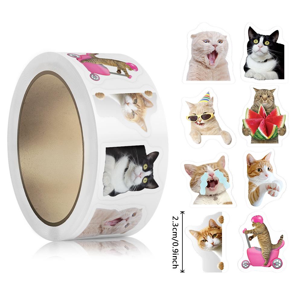 100-500pcs Cute Animal Cat Stickers For School Reward Stickers Party Gift Decor Sealing Lables Stationery Scrapbook Stickers