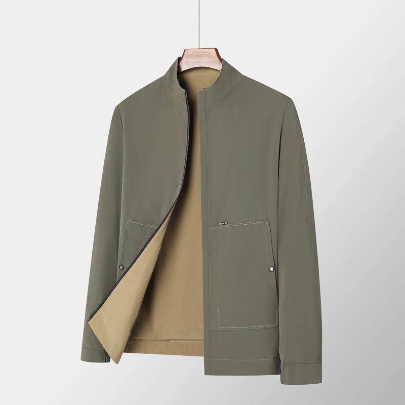 Men's Spring and Autumn Jacket Men's Casual Business Double-Sided High-end Jacket Stand-Up Collar Fashion Jacket