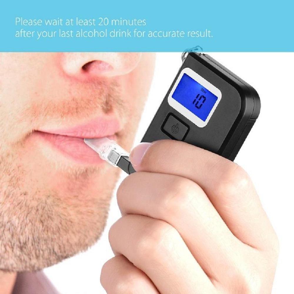 Buy Black Digital Keychain Alcohol Tester Breathalyzer Keyring Portable