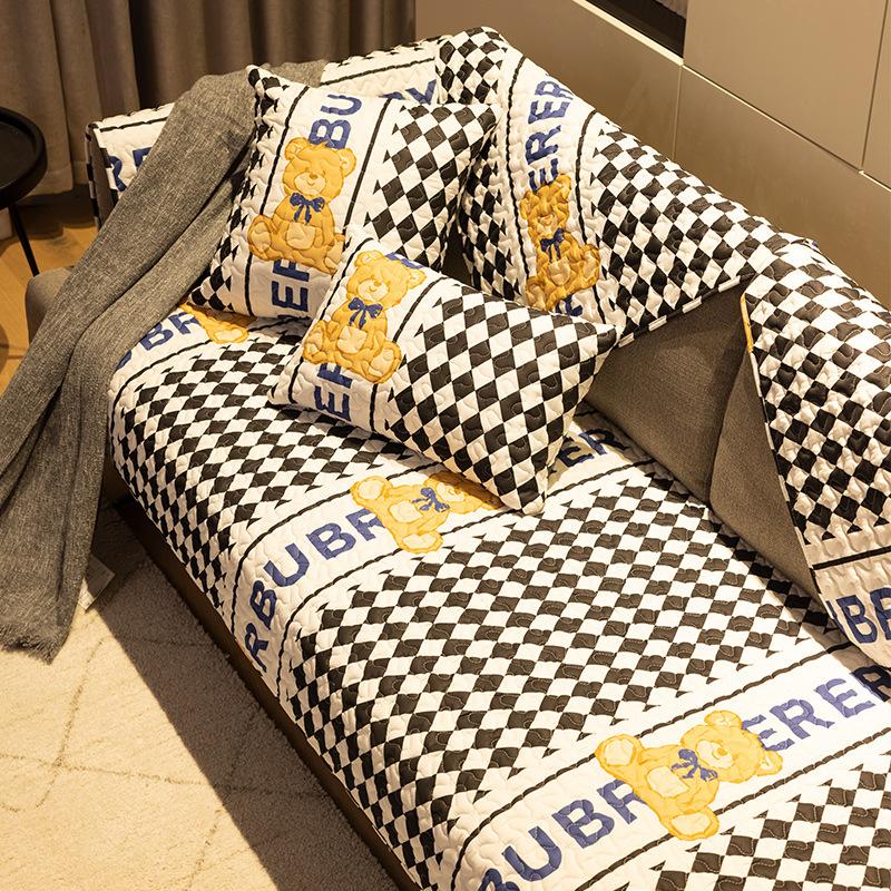 

Подушка для дивана из чистого хлопка на все времена года, нескользящая подушка, простой и легкий роскошный комбинированный кожаный чехол для дивана, ткань для чехла 70*70cm