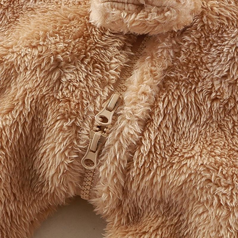 Teplá kojenecká kombinéza s dlouhým rukávem, plyšová kojenecká dupačka, kreslená panda, králík, medvěd, kojenecká kombinéza