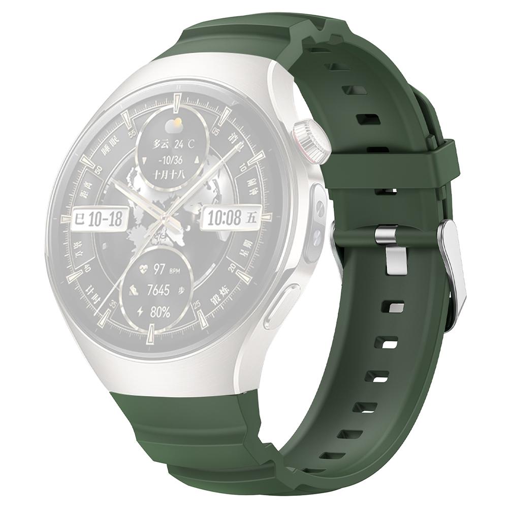 

For Huawei Watch 5 46mm Adjustable Watch Strap Silicone Metal Pin Buckle Wrist Band G