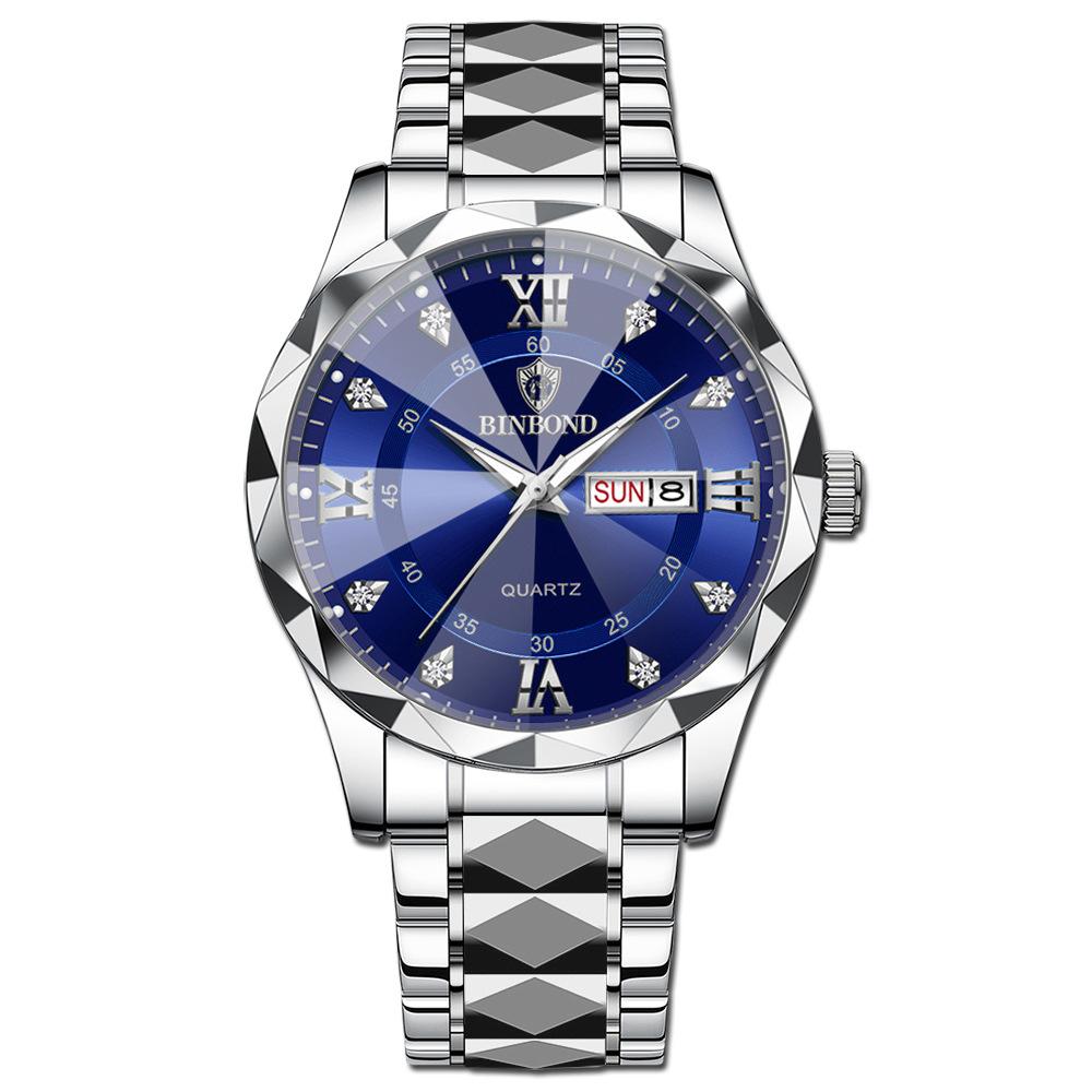 Fashion Mens Watches 30M Waterproof Top Quartz Watch Men Date Week Stainless Steel Dress Wrist Watches for Men Business Watch Man
