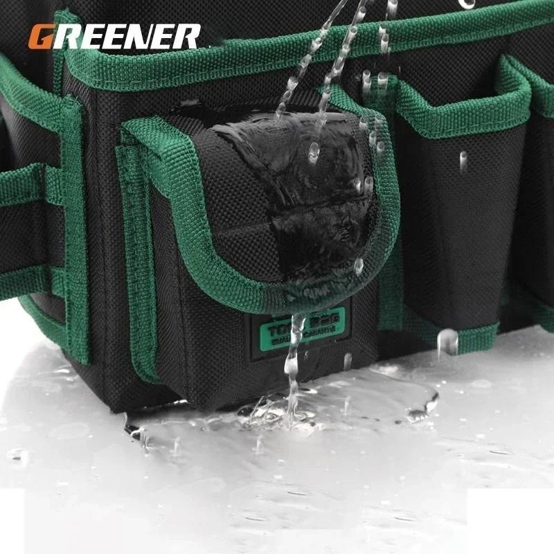 Greener Thicken Tool Kit Electric Drill Storage Packaging Repair Multi Layer Waist Bag Electrical Tools Canvas Wear Resistant
