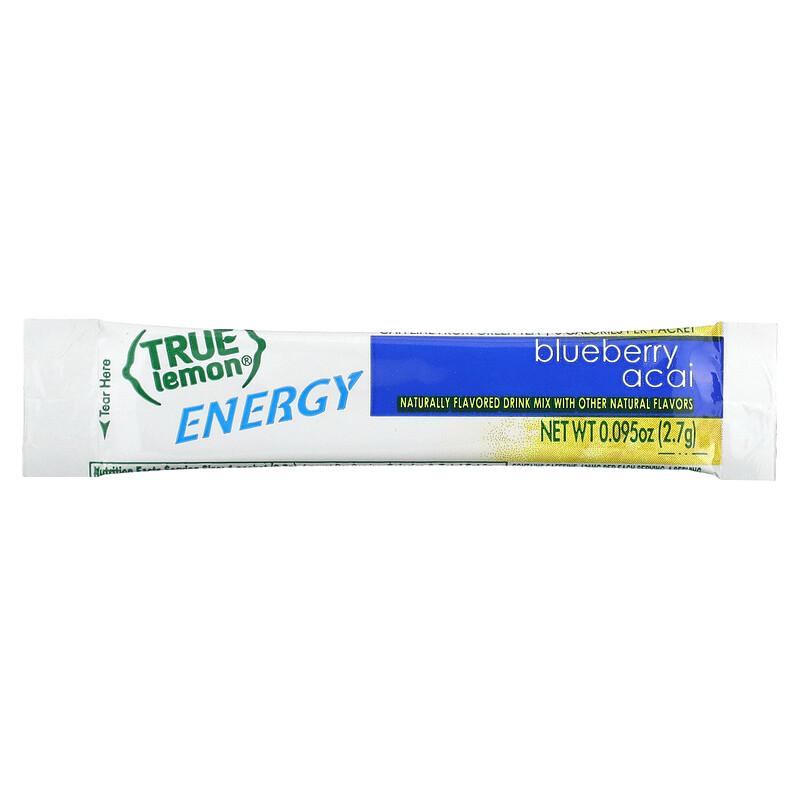 True Lemon, Energy, Blueberry Acai, 6 Packets, 0.095 Oz (2.7 G) Each