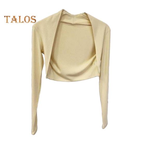 Solbeskyttelsesklær Ensfarget Langermet Slim Fit Solbeskyttelsesjakke Allsidig Ensfarget Danse- og Yogadrakt