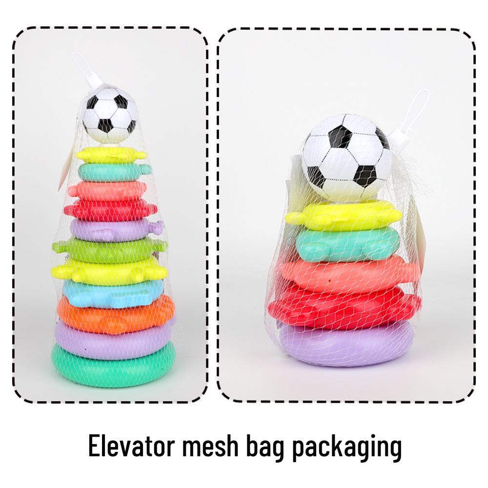 Rainbow Tower Ring Toss Educational Stacking Toy for Babies