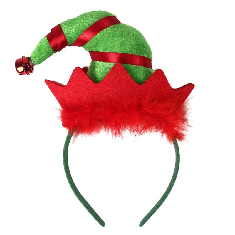 Cute Christmas Hat Tree Headband with Glitter Funny Hat Hair Hoop Novelty Party Headdress Headwear Party