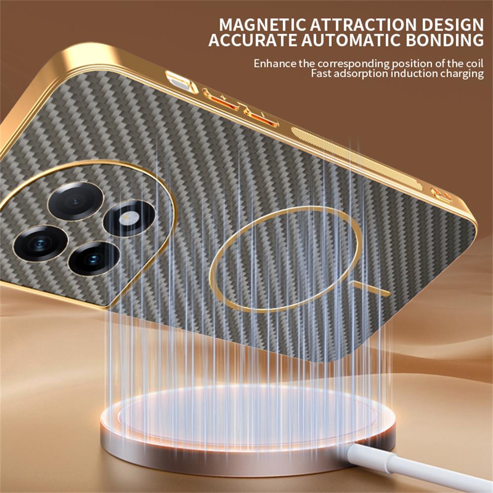 For OnePlus Ace 2 5G/11R 5G Phone Case Carbon Fiber Textured Electroplated TPU Back Cover