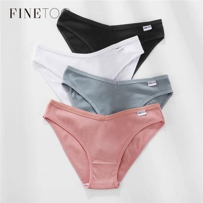 FINETOO Damen-Höschen, Baumwollunterwäsche, M-XL, sexy V-Taillen-Slips, Mädchen, flacher, weicher Slip, Damen-Unterhose, Damen-Dessous, Neu