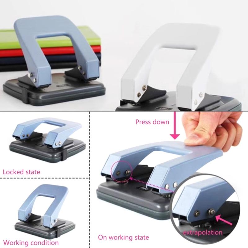 Zwei-Loch-Locher Tragbares Lochwerkzeug Müheloses Lochen 20 Blatt Kapazität für Scrapbooking Fotoalbum