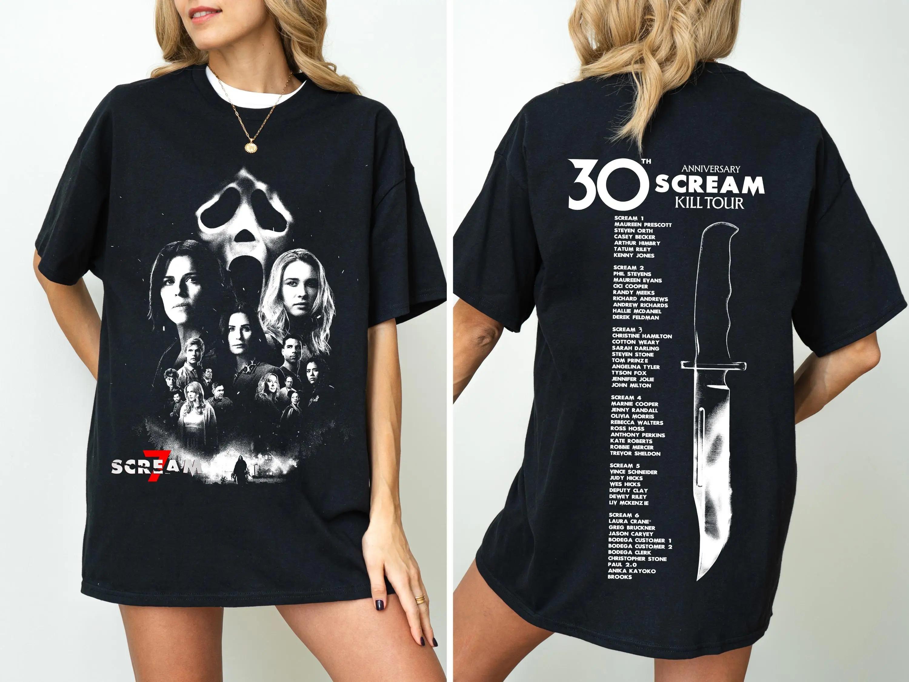 

Scream 30th Anniversary Kill Tour T-shirt for Men and Women Summer Pure Cotton Clothing Fashion Gothic Short Sleeved T-shirt L