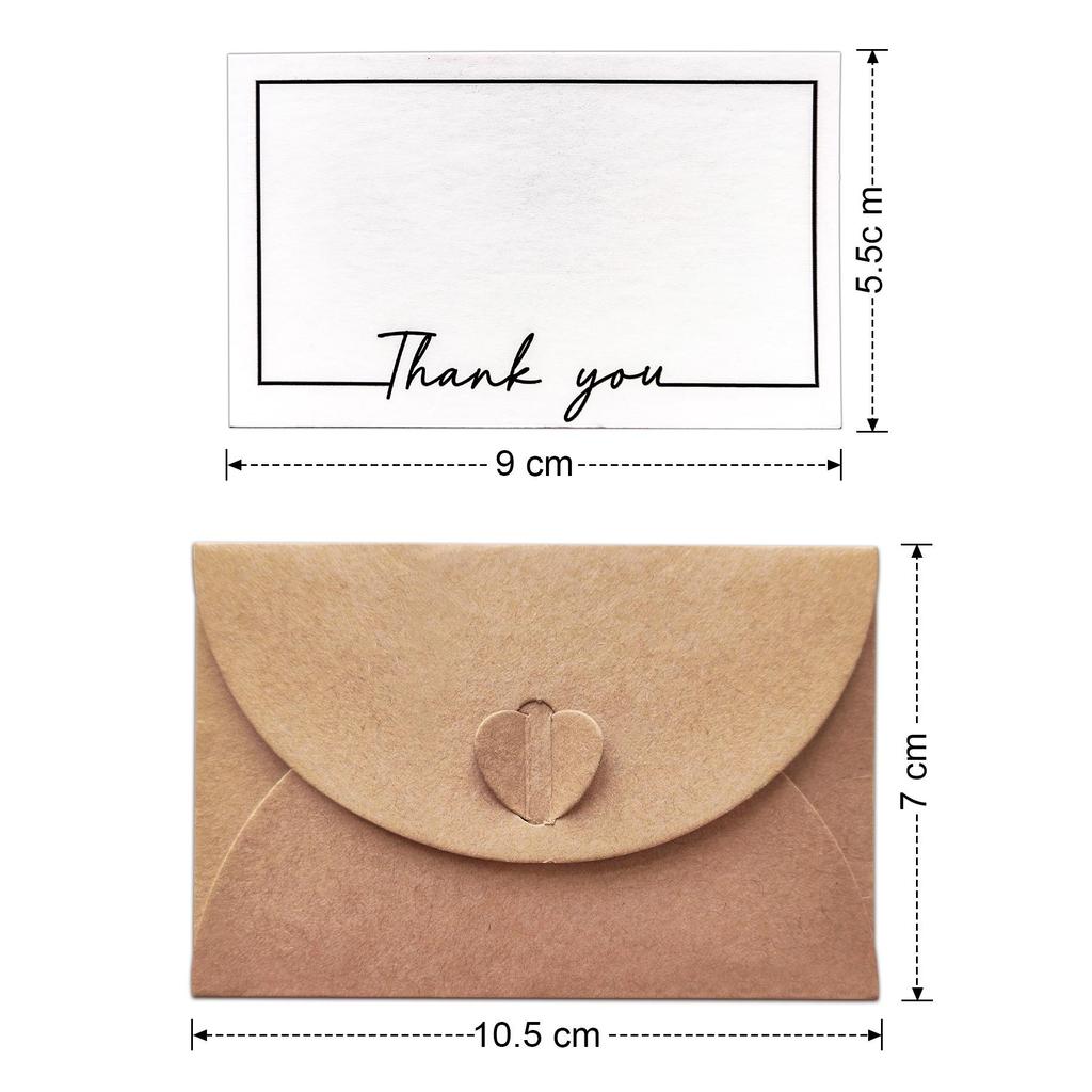 European Retro Kraft Paper Heart Buckle Envelope - High-End, Unique Design with Inner Page