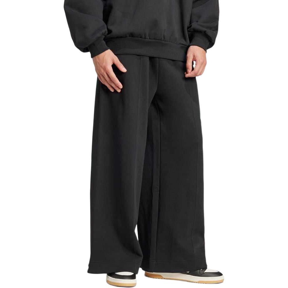 Adidas Lockere Passform Logo Mittelhoch Baumwollstrick Sporthose Herren Unterteile Schwarz JJ2261