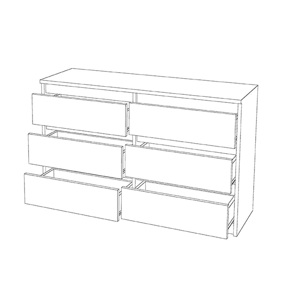 Wotan White Oak Chest of Drawers 100 CM TV Cabinet Sideboard Wardrobe Living Room