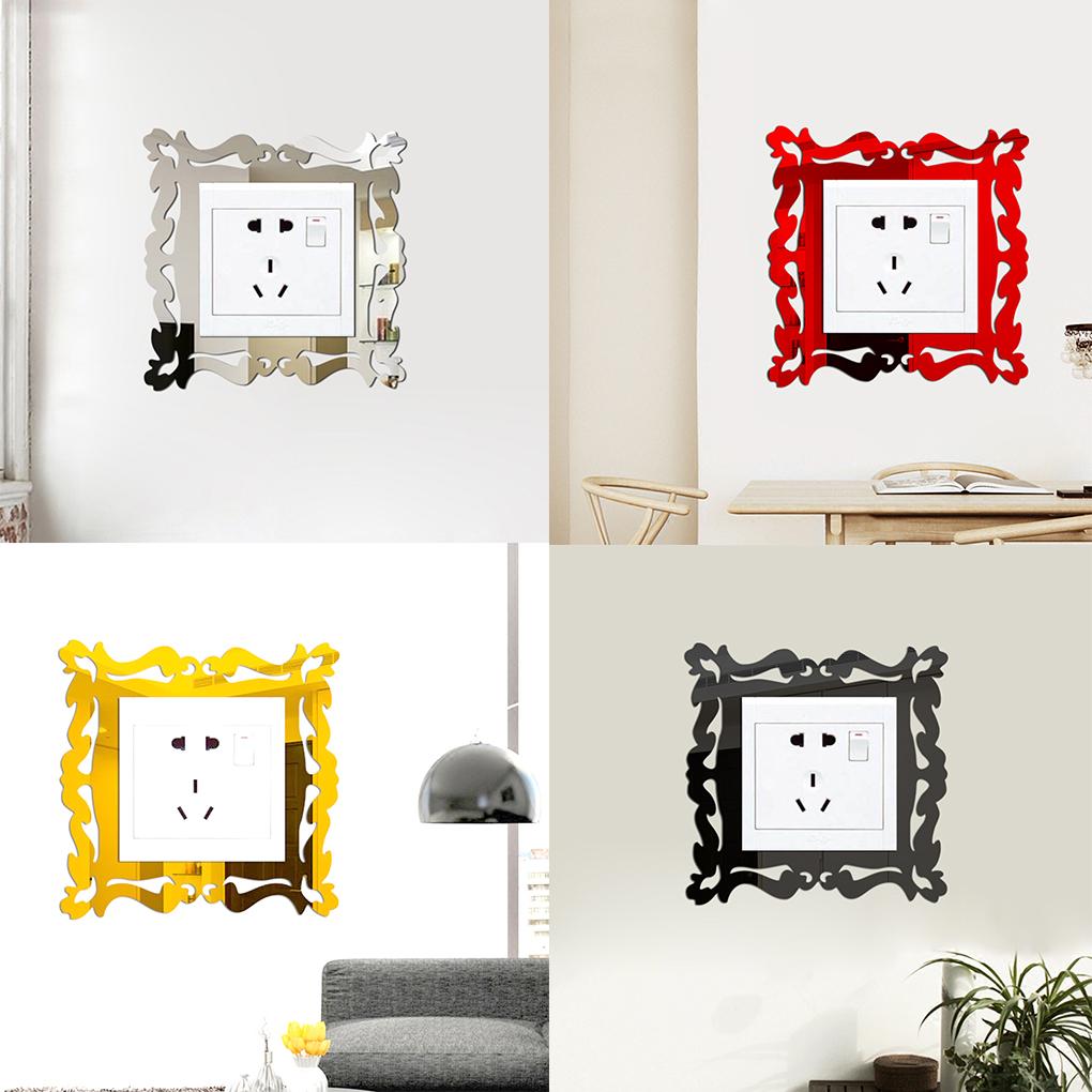 Autocollant décoratif en acrylique pour interrupteur, prise, panneau lumineux, salon, chambre à coucher - Doré