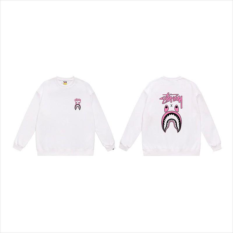 Unisex lässiger übergroßer Rundhals-Pullover mit Schriftzug-Print leichter Baumwoll-Hoodie