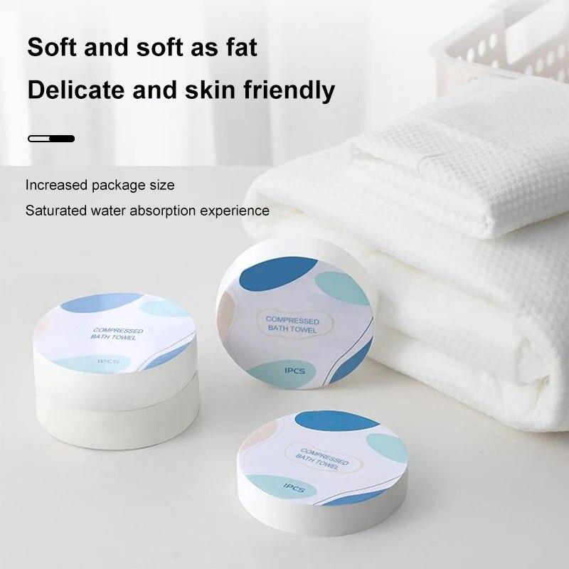 1 buc Bumbac de Unică Folosință Compresat Baie Fețe Călătorie Prosop Spălare Hotel Moale Prietenos cu Pielea Confortabil Prosop de Baie