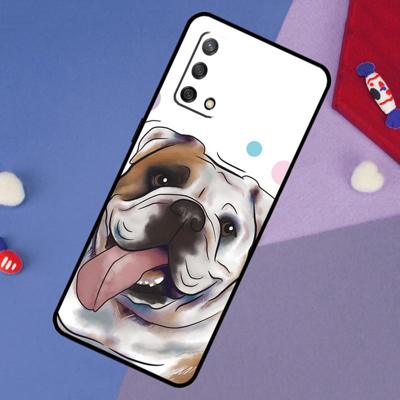 British Bulldog Case For Oppo A17 A60 A40 A80 A16 A76 A96 A98 A58 A78 A18 A38 A57 A74 A54 A94 A15 A5 A6 Pro