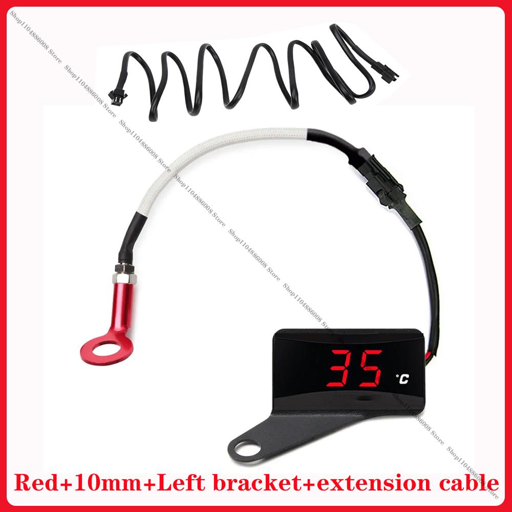 Motorcycle cylinder head temperature sensor universal motorcycle temperature measuring instrument modificat thermometer Red 10mm left set