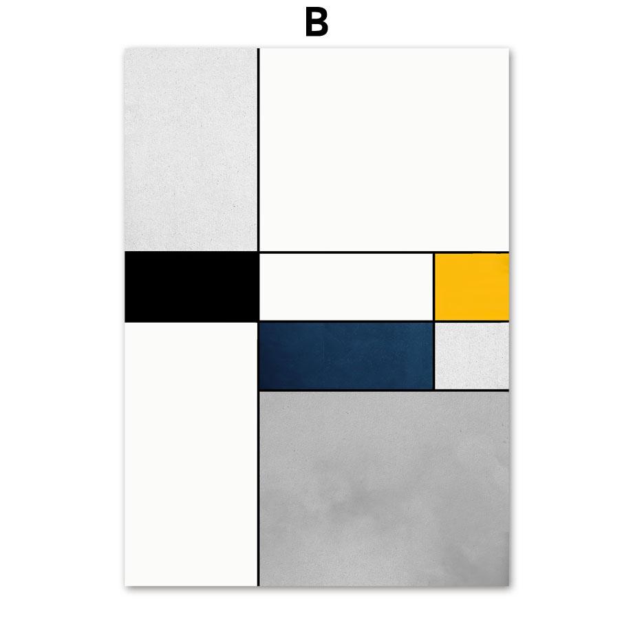 Bauhaus Piet Mondrian Geometric Wall Art Canvas Painting Nordic Posters And Prints Wall Pictures For Living Room Modern Decor