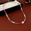 Dopamine Ethnic Retro Beaded Colorful Pearl Choker Necklace - Niche High-End Fashion