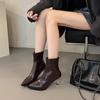 Fashion Autumn Winter Pointed Toe Women High Heel Ankle Boots Street Style Banquet Mordern Short Botas Mujer