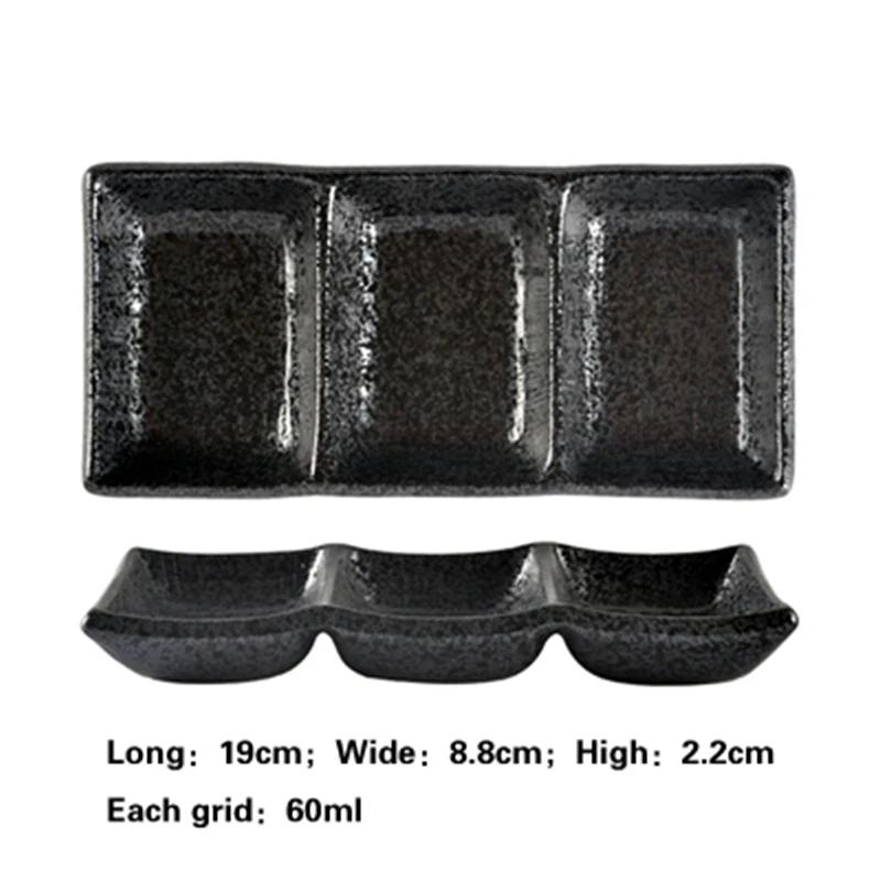 

Блюдо для трех видов приправ Керамические блюдца для приправ Блюда для соусов Гарниры Посуда для суши Блюдо для трех видов перед едой Соусница Масленка