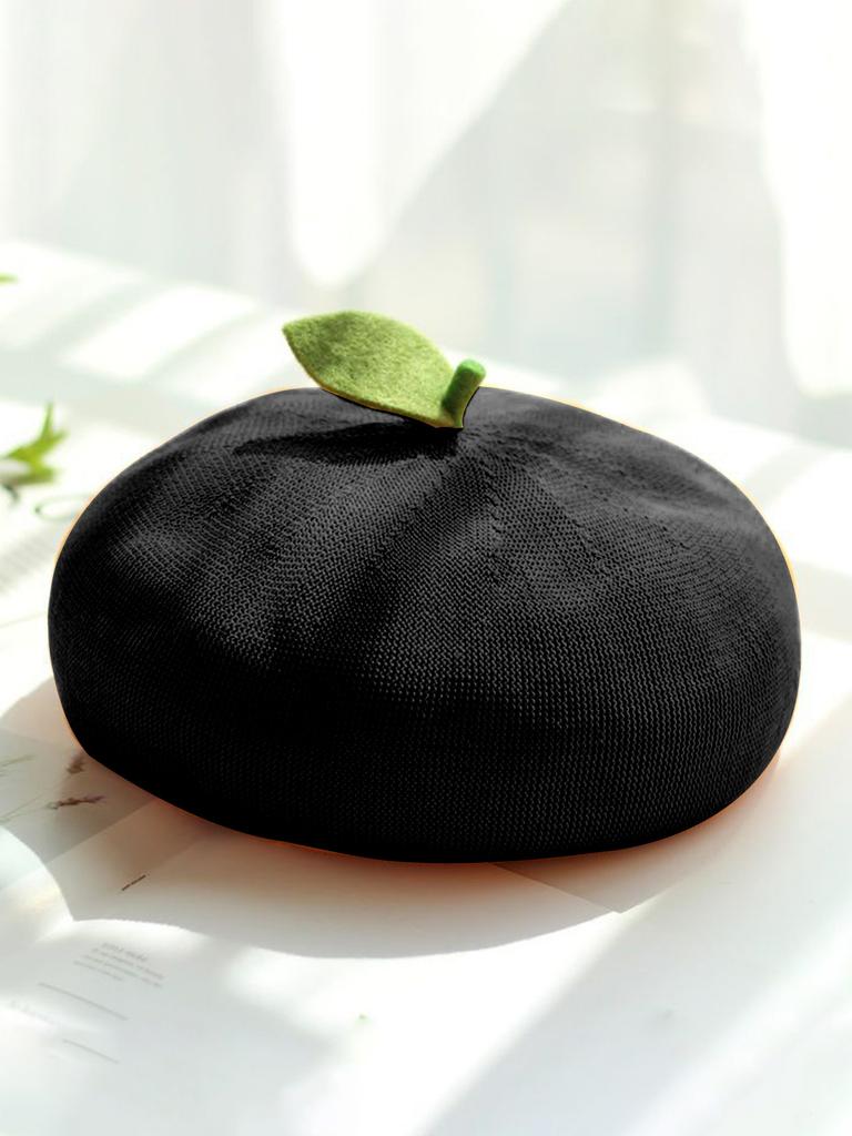 Autumn and Winter Beret Japanese Soft Girl Painter Hat Girl Cute Little Leaf Bud Hat Fruit Orange Spring and Summer Breathable