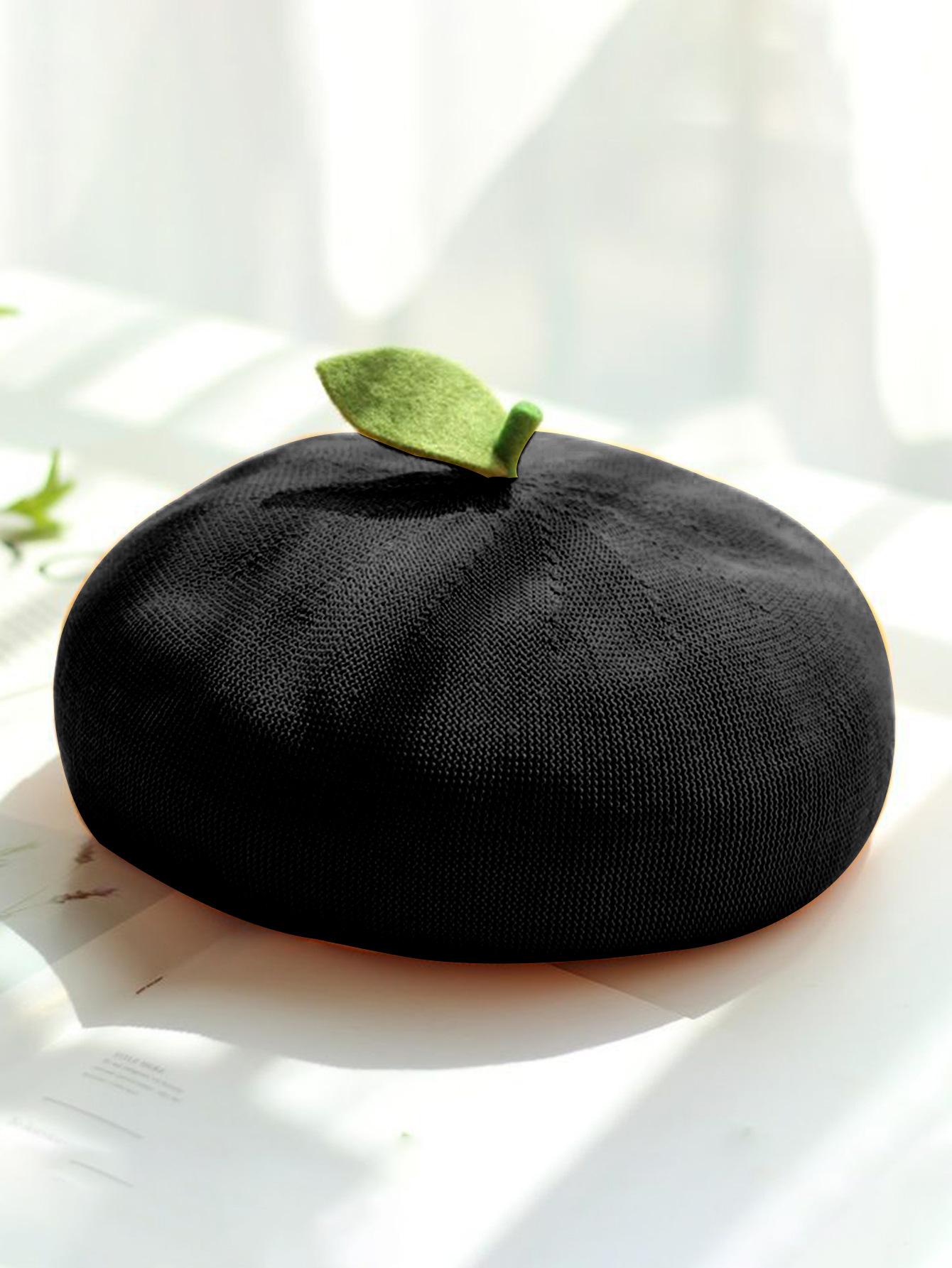 

Autumn and Winter Beret Japanese Soft Girl Painter Hat Girl Cute Little Leaf Bud Hat Fruit Orange Spring and Summer Breathable 54-57cm
