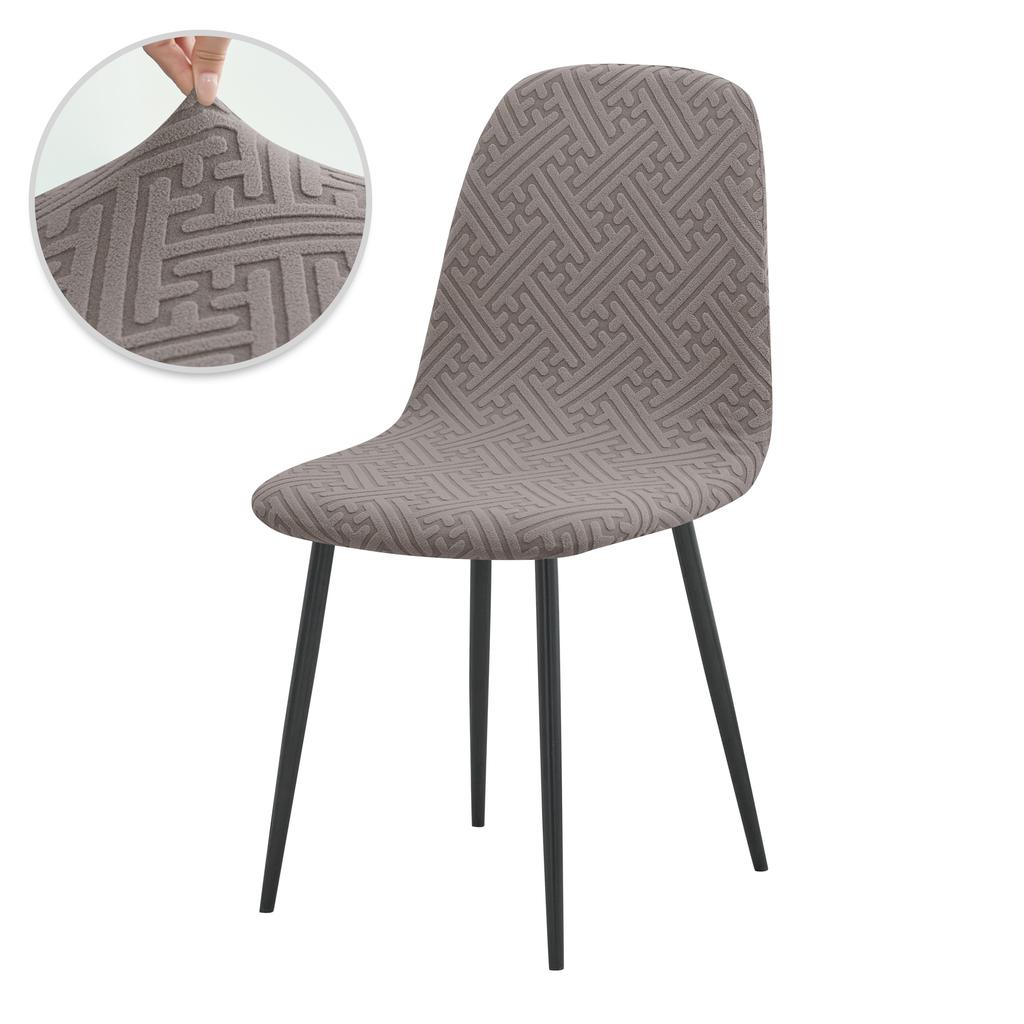 Jacqaurd Shell Chair Cover Stretch Short Back Scandinavian Chair Covers Adjustable Dining Room Seat Covers for Bar Party Wedding