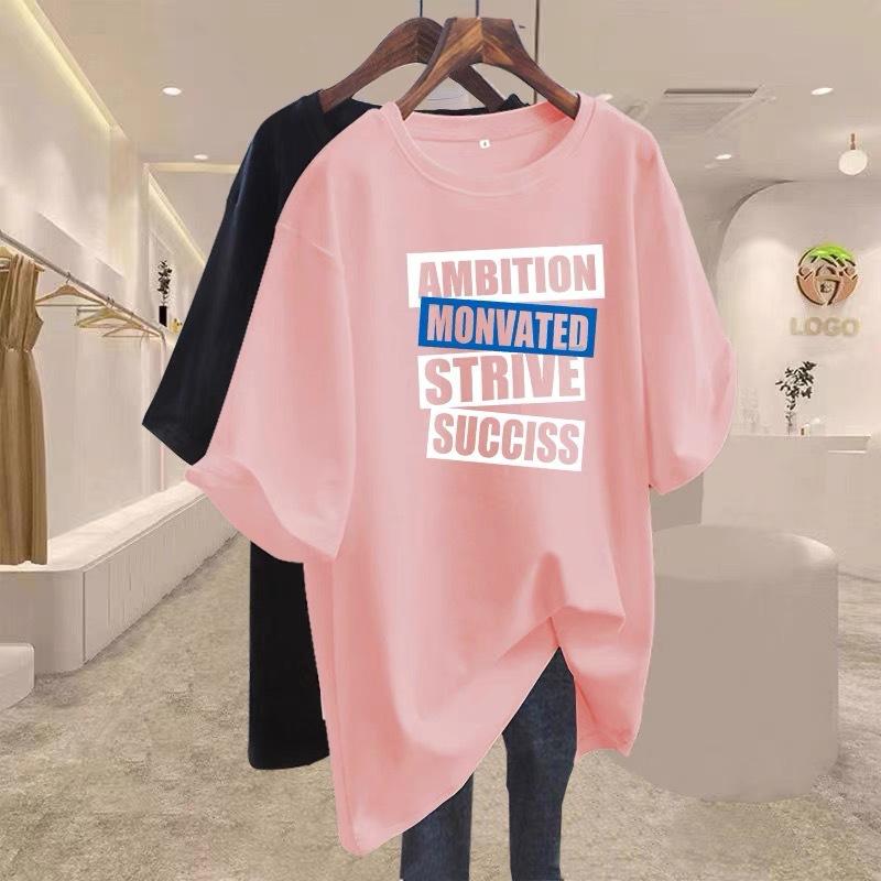 

Burgundy pure cotton American front shoulder with short-sleeved T-shirt for women s 2025 spring and summer new European large-size loose top XXXXL