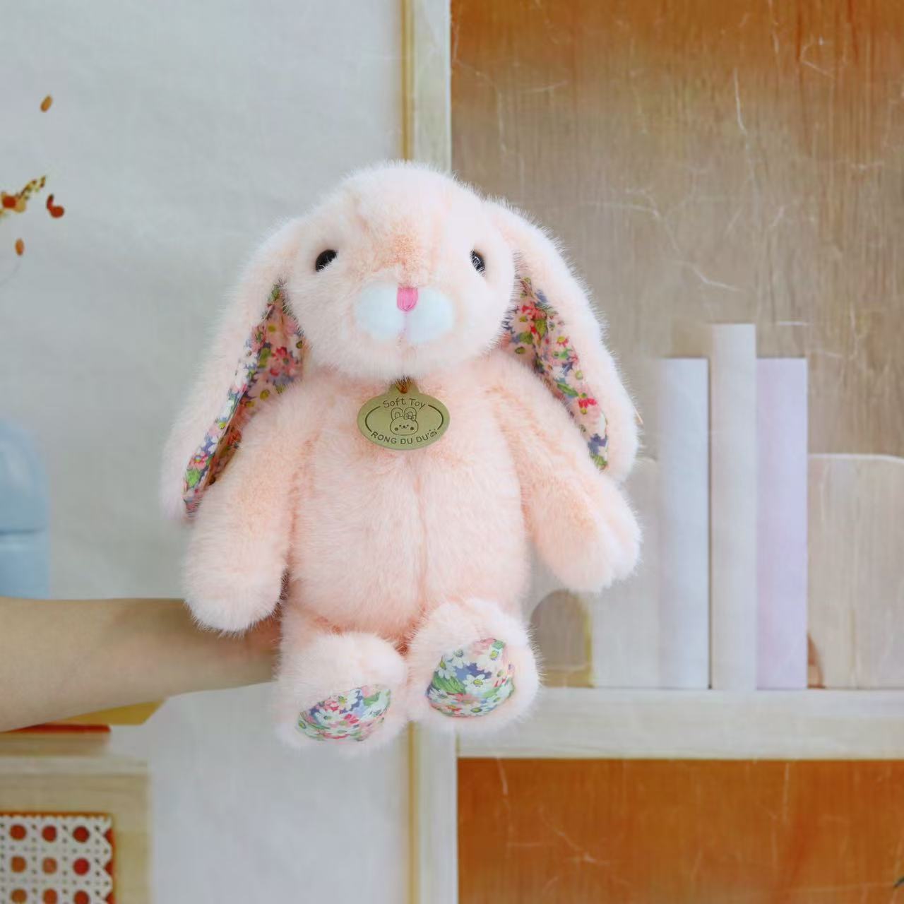 

Pastoral Rabbit Doll Cute Undulating Rabbit Plush Toy 8-inch Machine Doll White Rabbit Doll 25cm