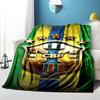 Brazilian Football Crest Printed Throws Blanket Soft Flannel Blankets for Couch Bed Gifts for Men Women Picnic blanket Christmas gifts