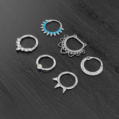 Paslanmaz Çelik Çıtçıt Burun Halkası 1 PC moda Piercing Takı Kristal Burun Septum Hoop Yüzük Seksi Burun Halkası Kulak Delme