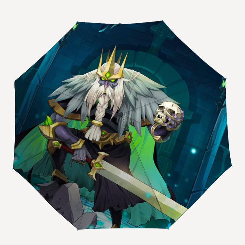 Parapluie Roi Squelette AFK Journey, Parapluie Pliable Soleil Pluie Personnage de Jeu Fantastique