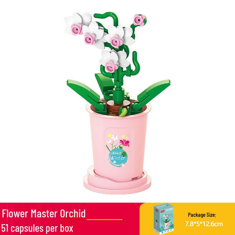 Lele Brothers Flower Building Blocks: Children's Educational Toy - Eternal Flower Jigsaw Puzzle