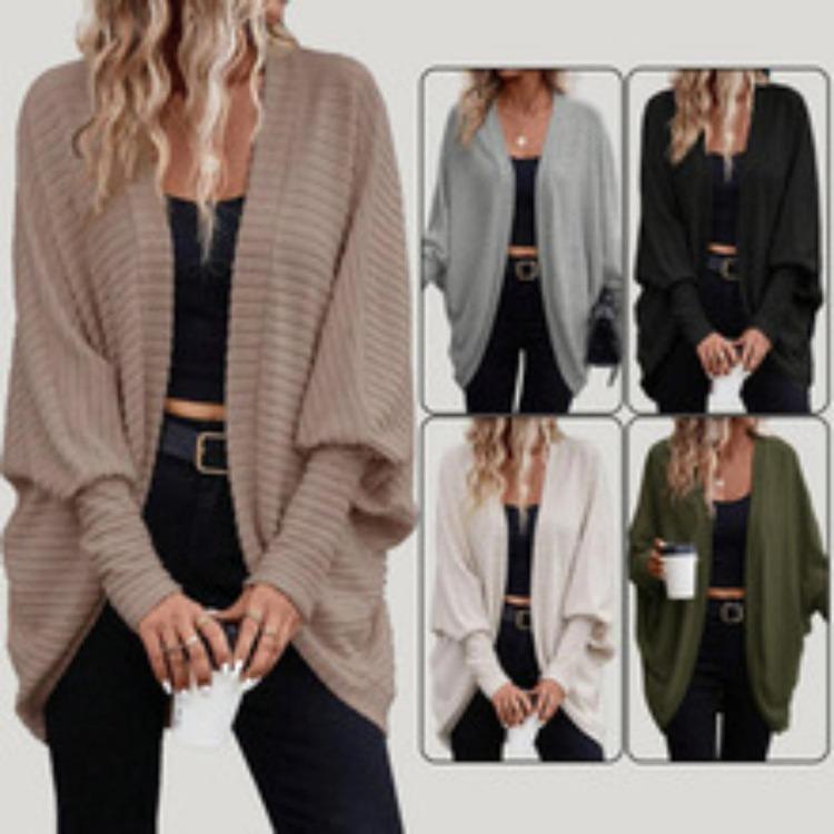 Autumn Winter Loose Fashion Casual Women Mid Length Cardigan Coat Long Sleeve Hooded