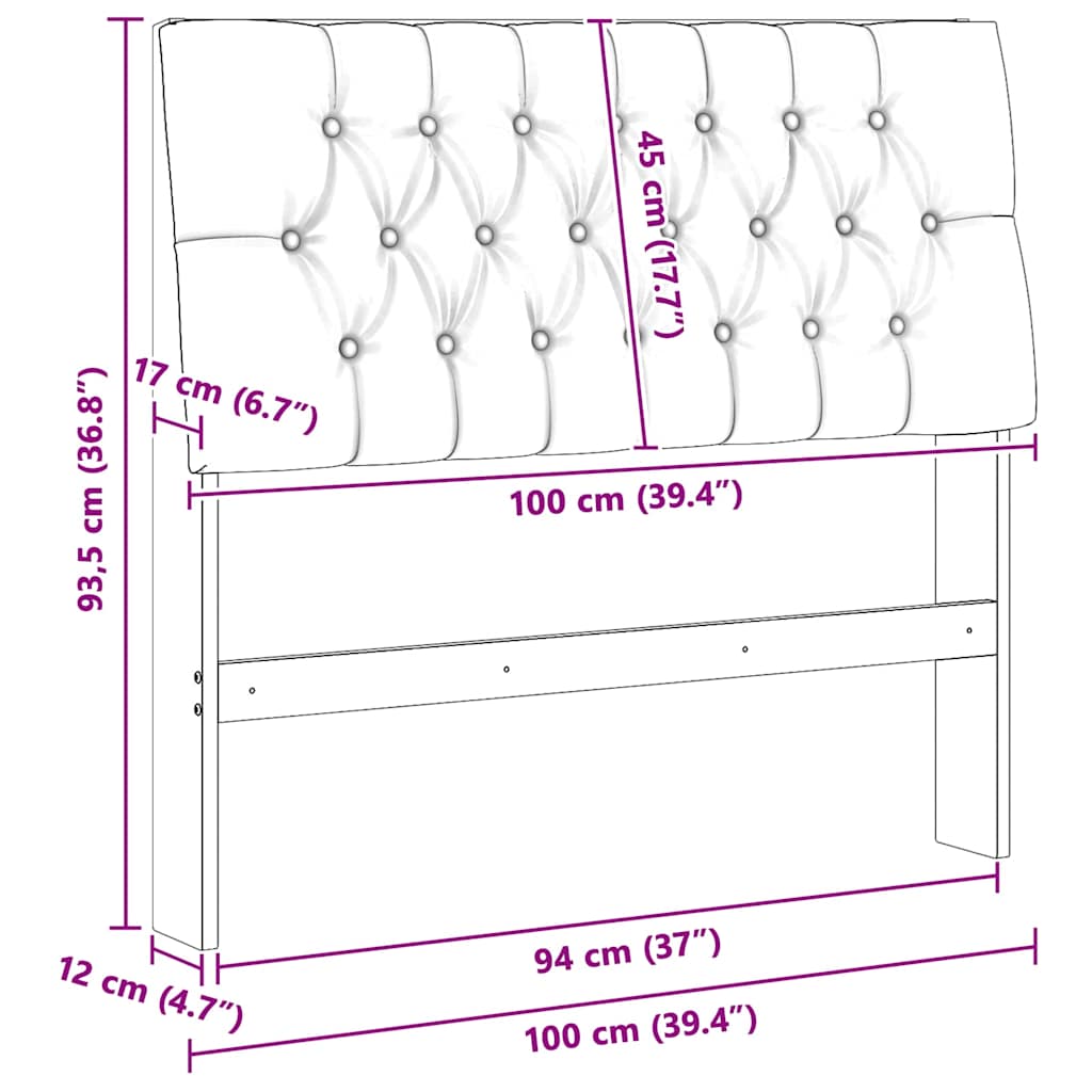Upholstered Headboard Light Grey 100 cm Solid Pine Wood