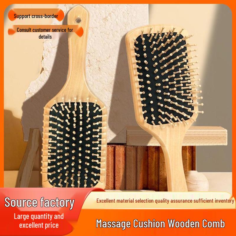 Solid Beech Wood Air Cushion Hair Styling & Massage Comb