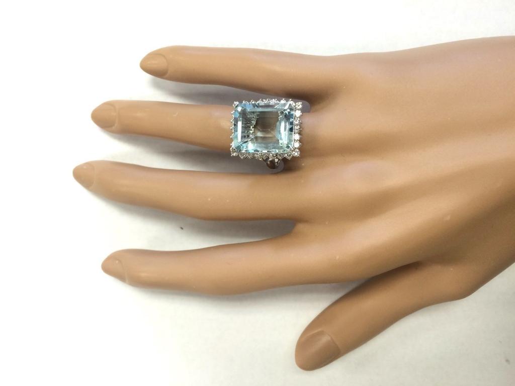 Ring Inlaid With Lake Blue Zircon Ring Jewelry Copper Jewelry