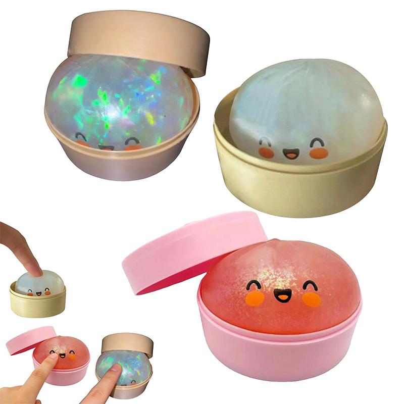 Glitter Dumpling Baozi Pinching Soft Cute Slow Rebound Stress Relief Ornament Office Home Decor Kids Adults Gifts