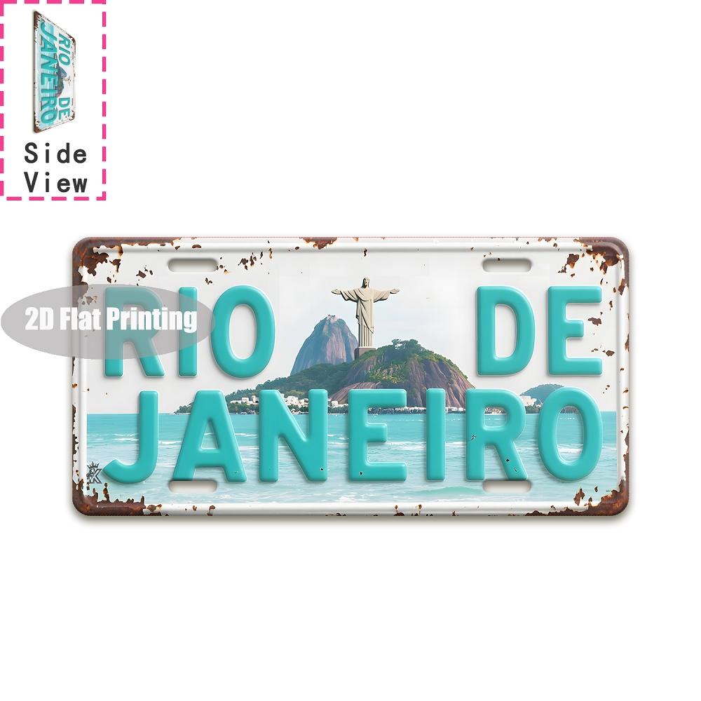 Vintage Stadt Deutsch Portugiesisch Jahr Landschaft Metall Kennzeichen Schild Retro 2D Flach Gedrucktes Zinn Schild Wanddekor für Zuhause Ba